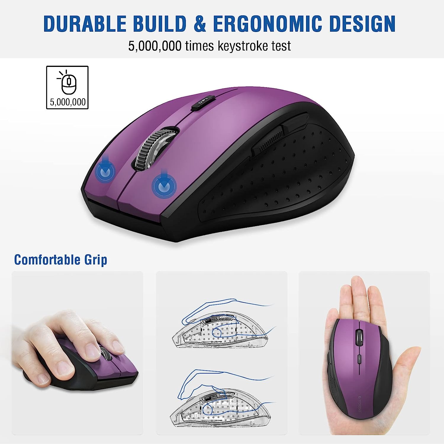 E-Yooso E-1010 Wireless Mouse (Purple)