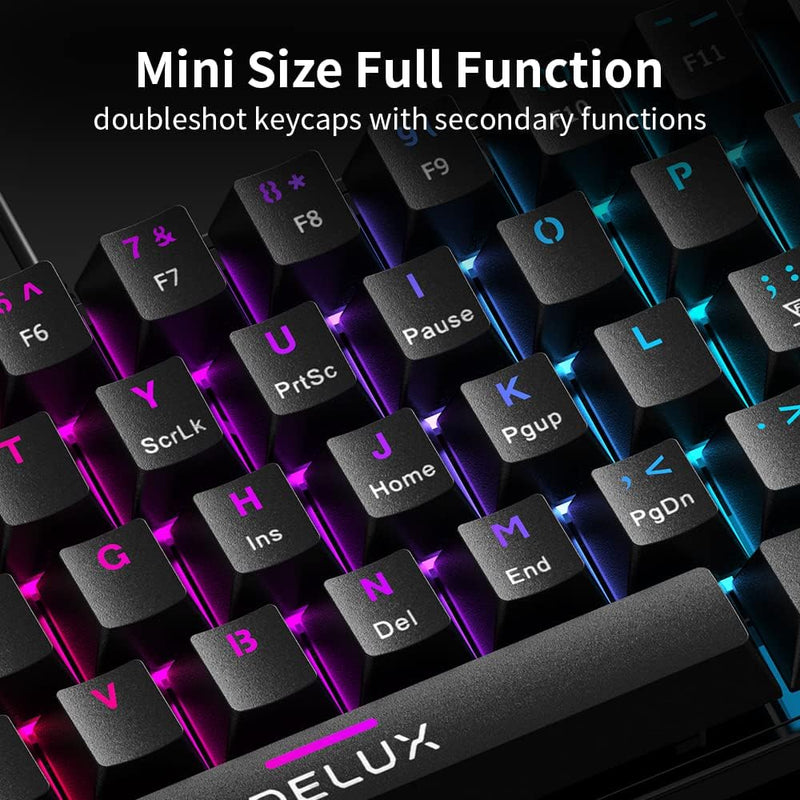 Delux KM36U 61-Keys Wired Mechanical Gaming Keyboard (Clicky Blue Switch)