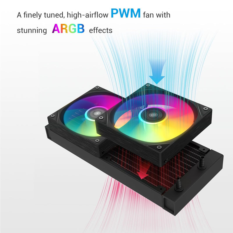 Sama L40 240Sama L40 240mm ARGB AIO CPU Cooler (Black, White)mm ARGB AIO CPU Cooler (Black, White)