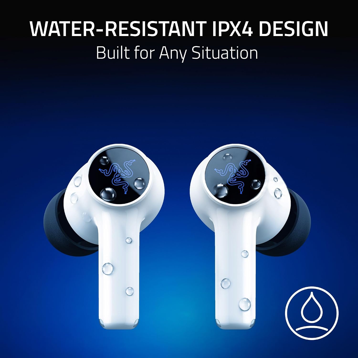 Razer Hammerhead V3 X HyperSpeed Wireless Multi-Platform Gaming Earbuds for PS5 (White)