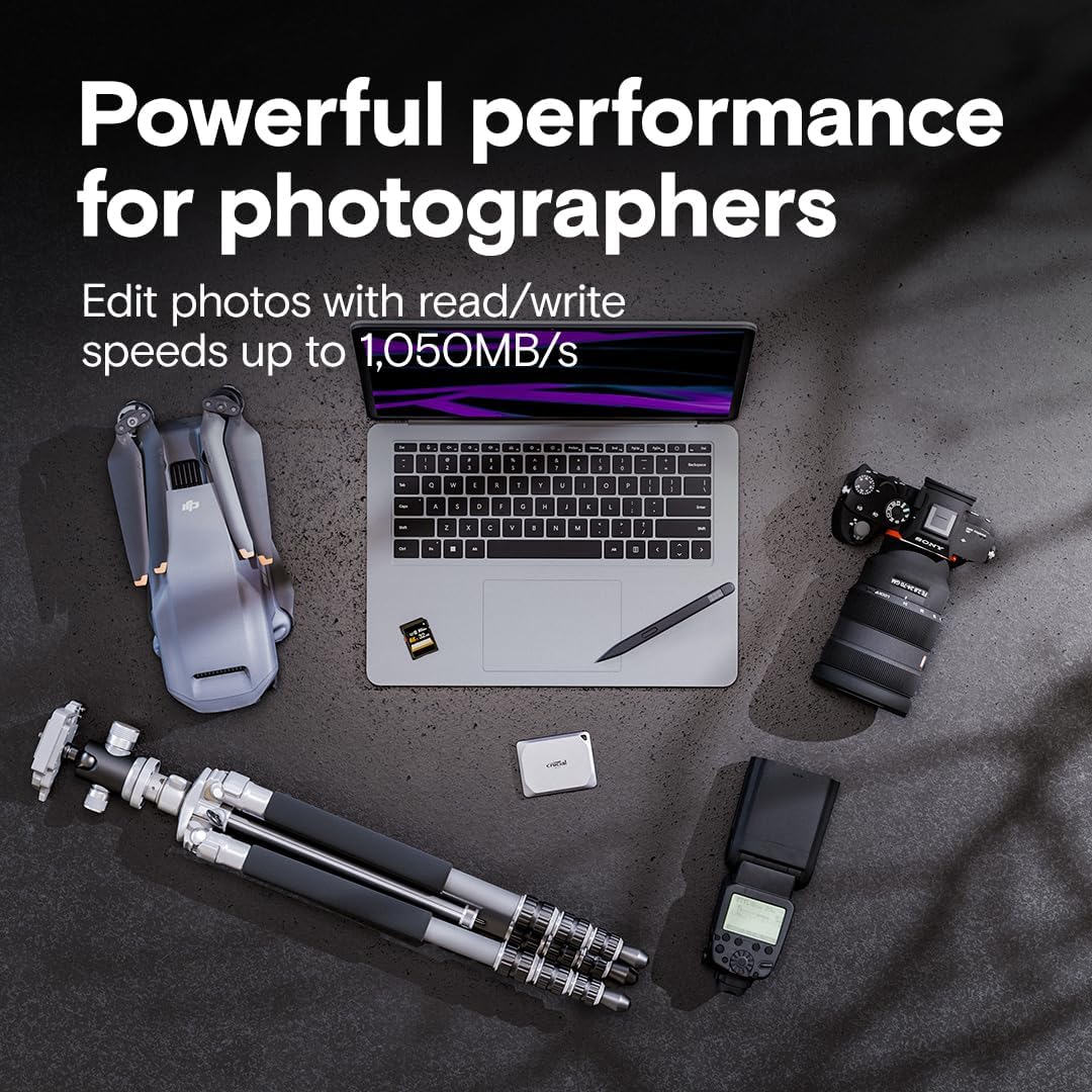Crucial X9 Pro USB 3.2 Gen-2 (10Gb/s) 1050MB/s Read Type-C Portable SSD