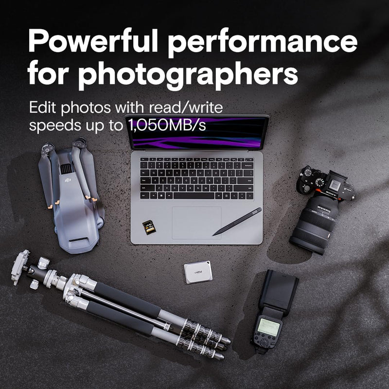 Crucial X9 Pro USB 3.2 Gen-2 (10Gb/s) 1050MB/s Read Type-C Portable SSD