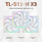 Thermalright TL-S12 120mm PWM ARGB Light Ring Case Fan (Black, White) (3-Pack)