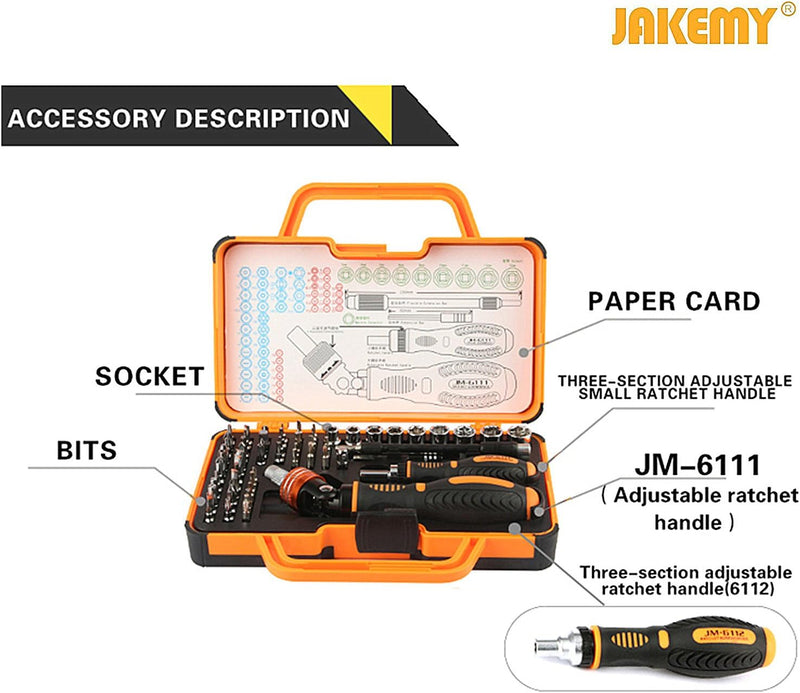 Jakemy 69-in-1 Precision Ratchet Screwdriver Set (JM-6111)