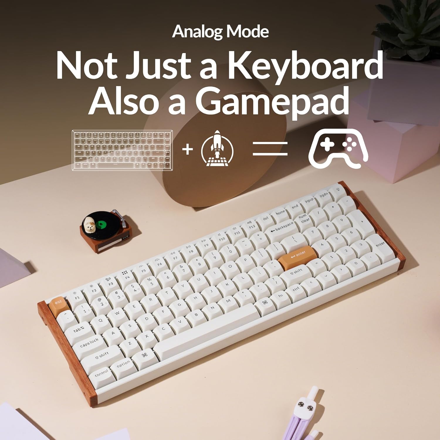 Keychron K4 HE Special Ed. Hot-Swappable RGB Backlight 96% Wireless Magnetic Switch Custom Keyboard - White (Gateron Double-Rail Magnetic Nebula Switch) (K4H-Q1)