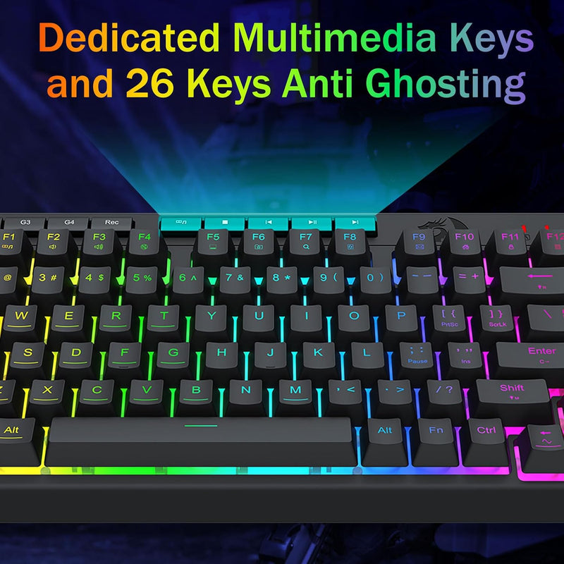 Redragon Crescent K524-RGB 75% Wired Gaming Keyboard With Macro Keys