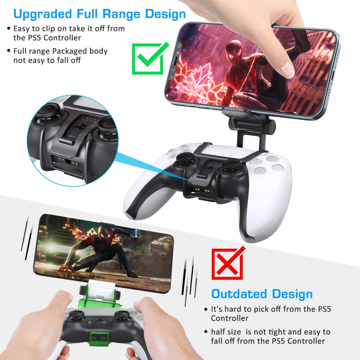 OIVO PS5 Controller Phone Clip Mount (Black) (IV-P5215)