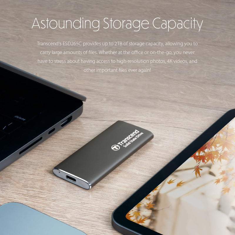 Transcend ESD265C Dual USB 10Gbps Read up to 1050MB/s Type-C Portable SSD | DataBlitz