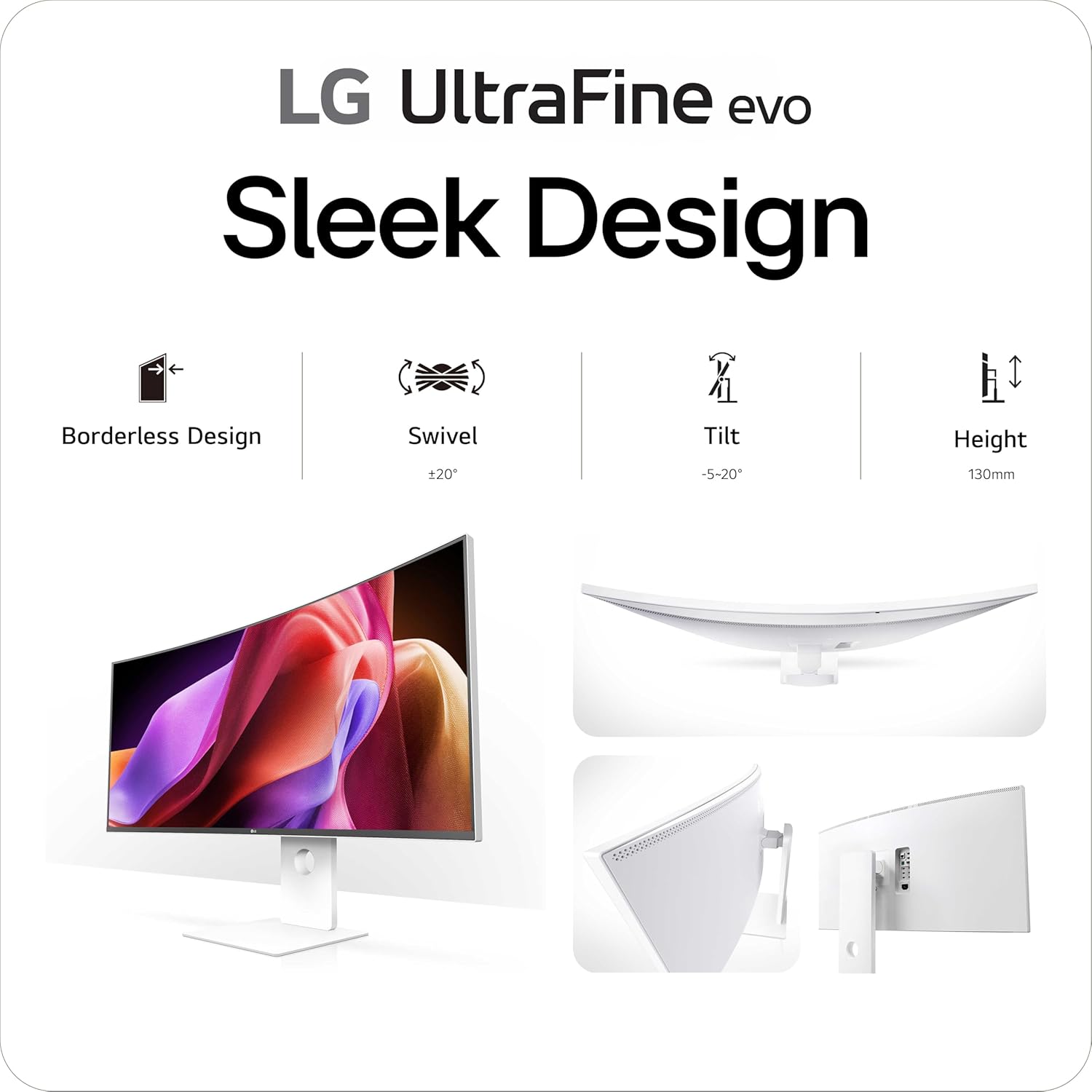 LG UltraFine 40U990A-W 5K2K 40" WUHD (5120x2160) 120Hz 5ms GtG Nano IPS Gaming Monitor with Thunderbolt 5 PD 96W and Height, Tilt & Swivel Adjustment (White)