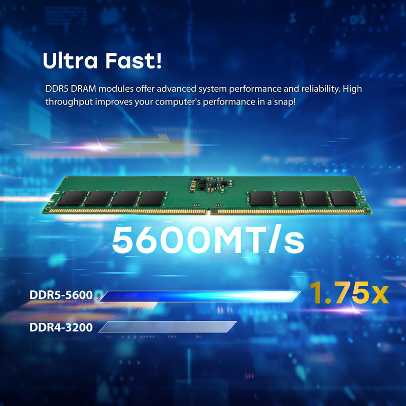 Transcend JETRAM DDR5 5600MHz U-DIMM 1Rx8 CL46 1.1V (16GB, 24GB) (JM5600ALE-16G, JM5600ALE-24G)
