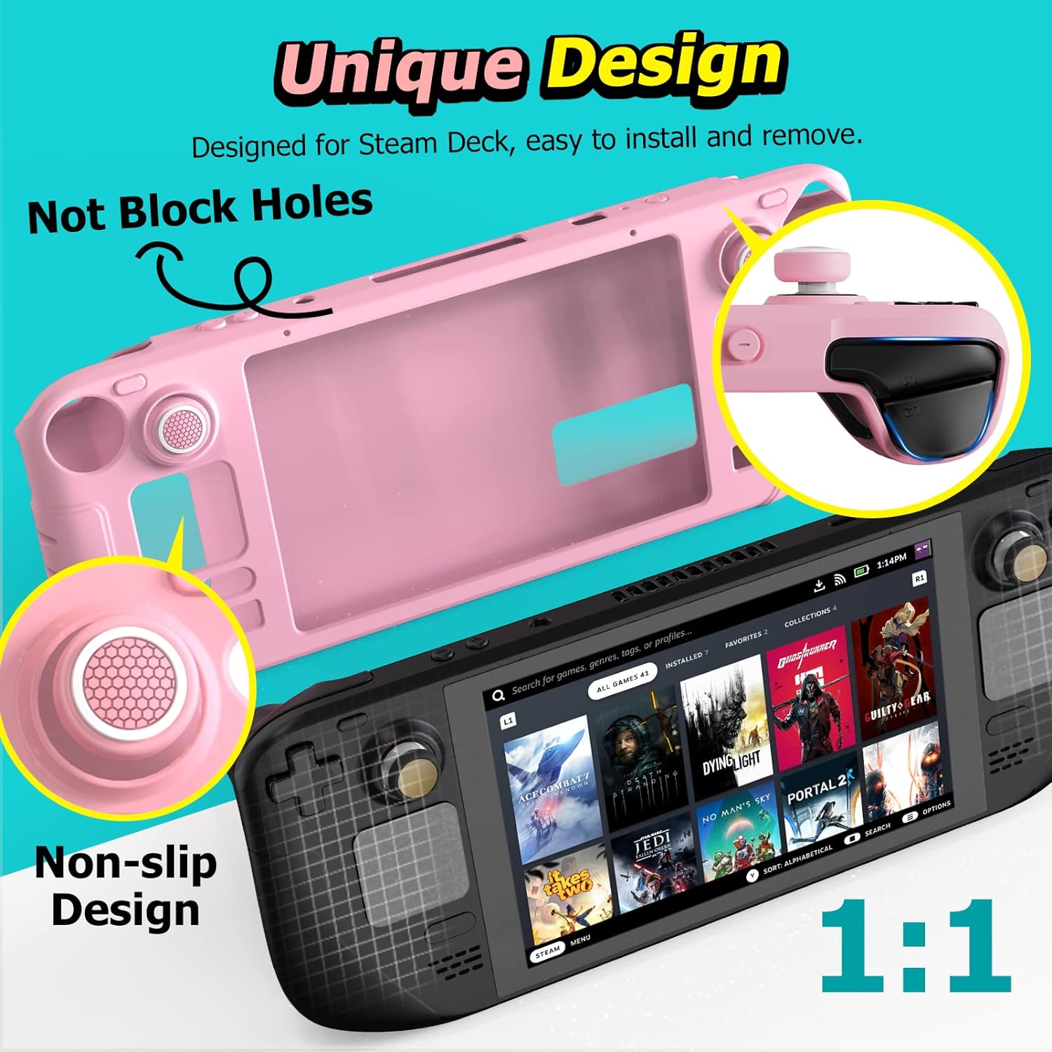 IINE Protective Case Set for Steam Deck OLED (Pink) (L980)
