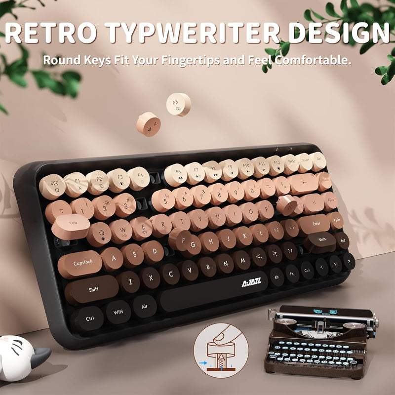 Ajazz 308I 84-Keys Bluetooth Wireless Membrane Keyboard (Bean Paste)