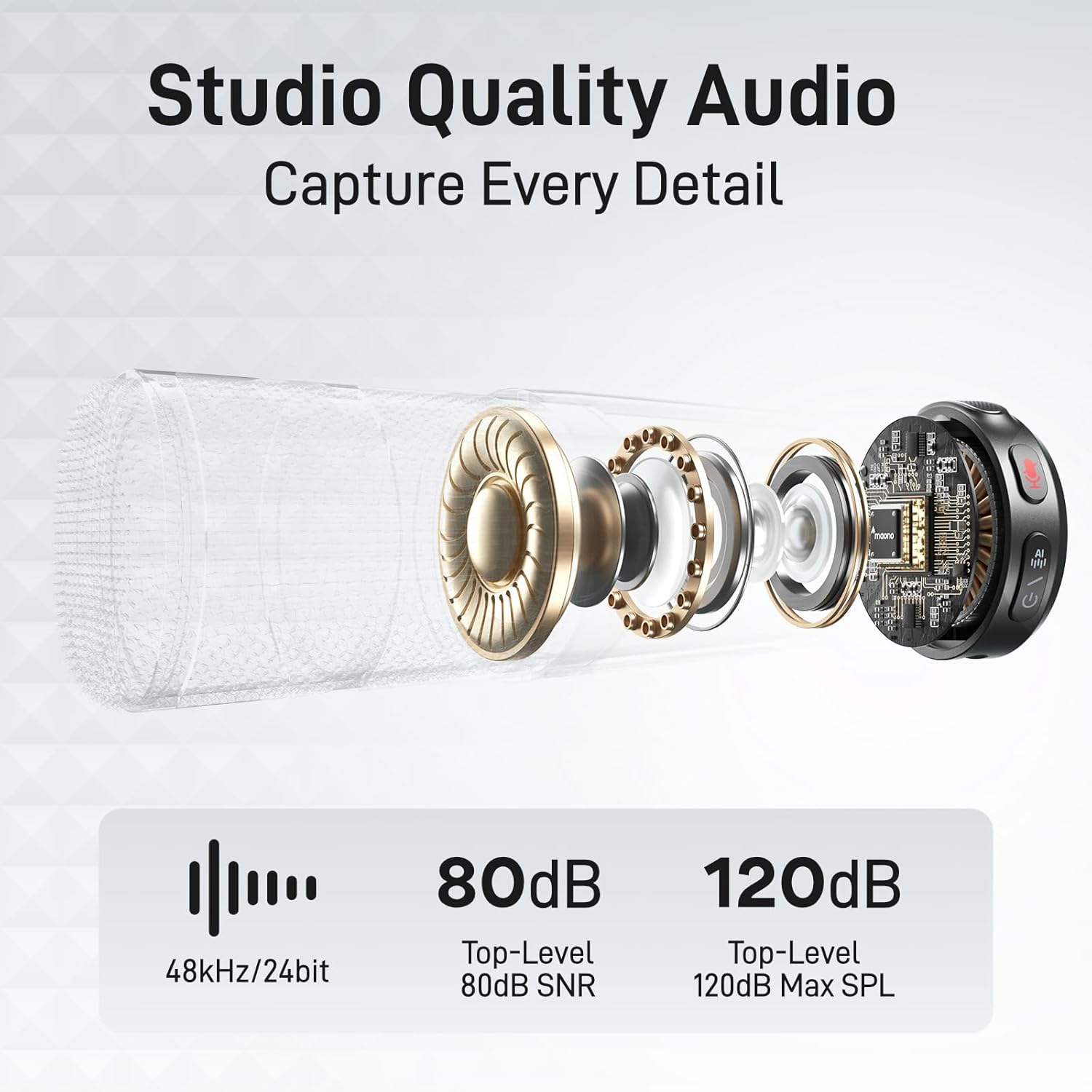 Maono Wave T5 WM650 PA3 AI Wireless Lavalier Microphone Combo Version for Camera / Lightning / Type-C