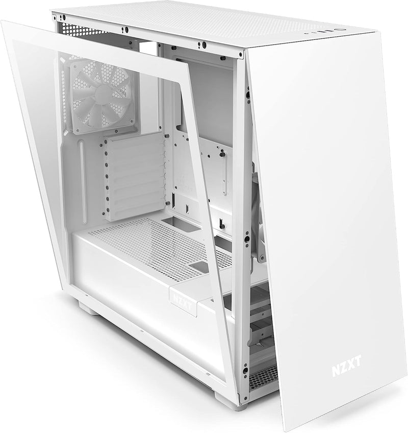 NZXT H7 Tempered Glass Side Panel ATX Mid-Tower PC Case (White) (CM-H7