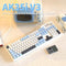 Ajazz AK35I V3 RGB Wired 100% 104-Keys Gasket-mounted Hot Swappable Mechanical Keyboard (Blue/White/Blue) (Sea Salt Switch, Hyacinth Switch)