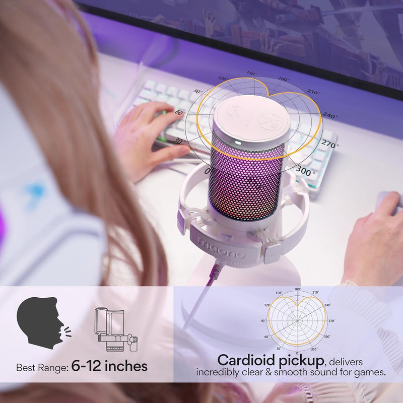 Maono DGM20G USB RGB Gaming Condenser Noise Canceling Microphone