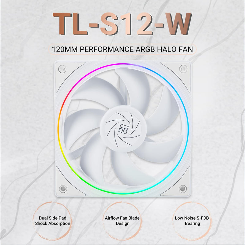 Thermalright TL-S12 120mm PWM ARGB Light Ring Case Fan