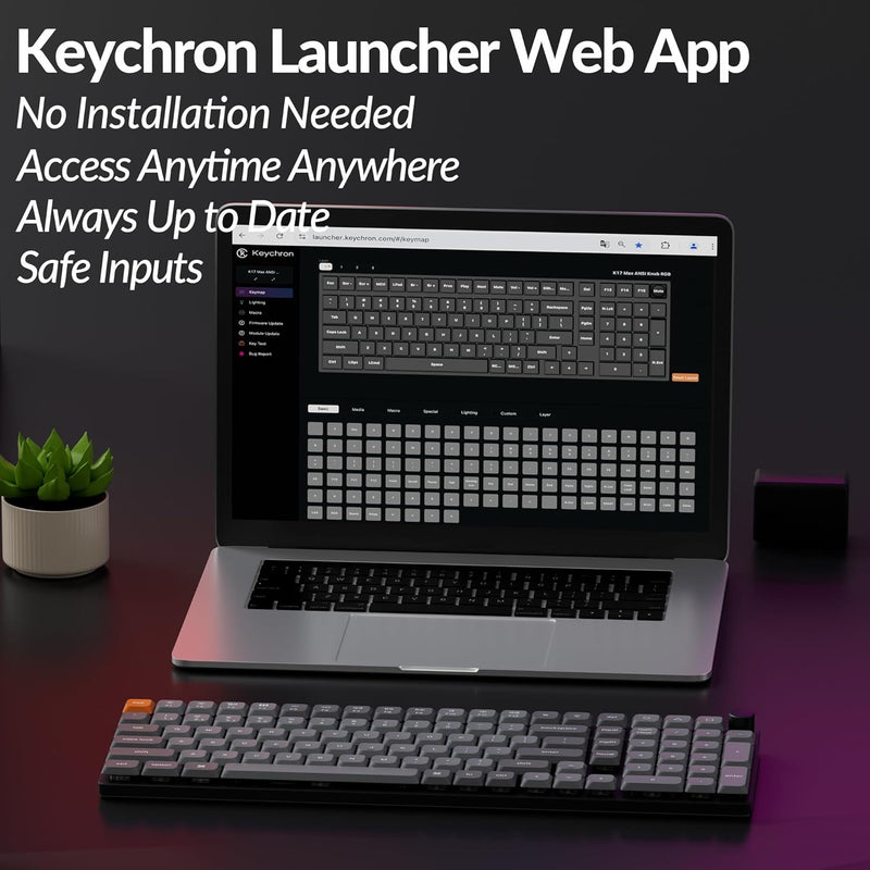 Keychron K17 Max QMK RGB Backlight Hot-Swappable Wireless Custom Mechanical Keyboard