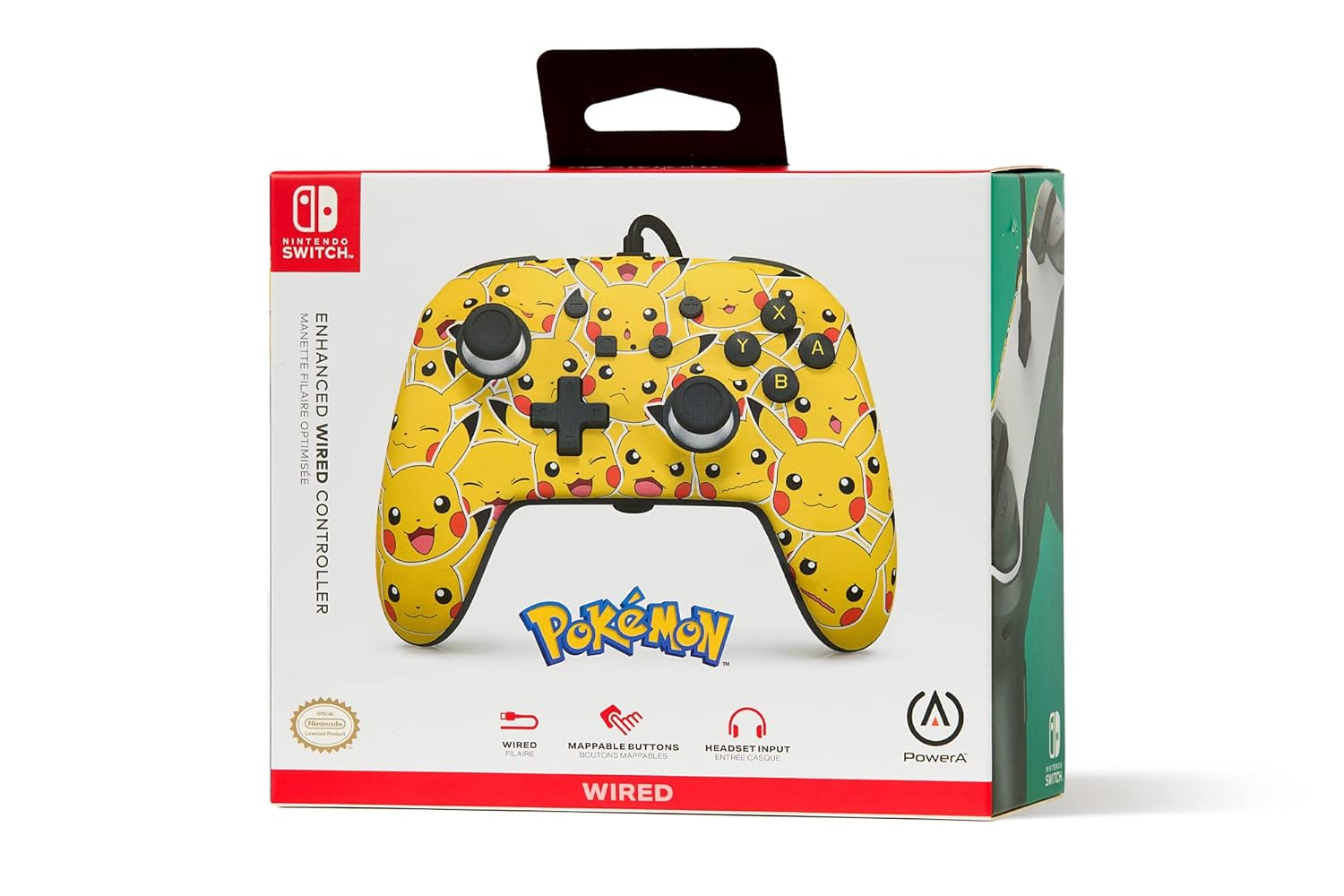 Power A NSW Enhanced Wired Controller Pikachu Moods For Nintendo Switch