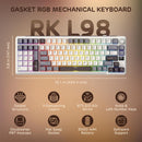 Royal Kludge RK-L98 Tri-Mode RGB 101 Keys Hot Swappable Mechanical Keyboard Sandalwood Brown