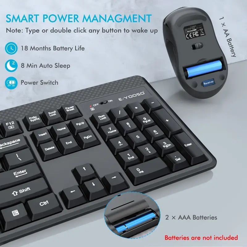 E-Yooso E-777 Wireless Keyboard & Mouse Combo (Black)