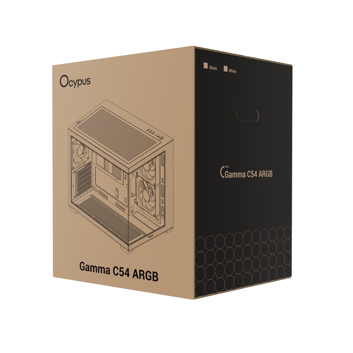 Ocypus Gamma C54 Mini-Tower Panoramic PC Case with ARGB Fans