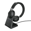 Jabra Evolve2 65 Link390A UC Stereo Wireless Headset w/ Charging Stand