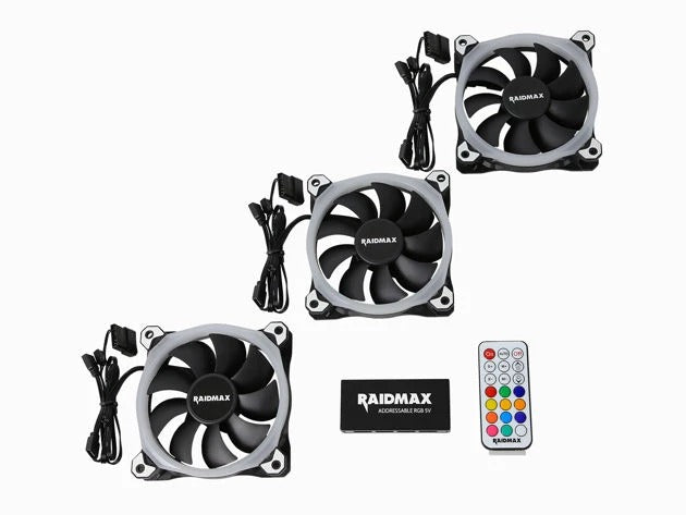 Raidmax NV-R120FBR3 Addressable RGB LED Cooling Fan With Controller