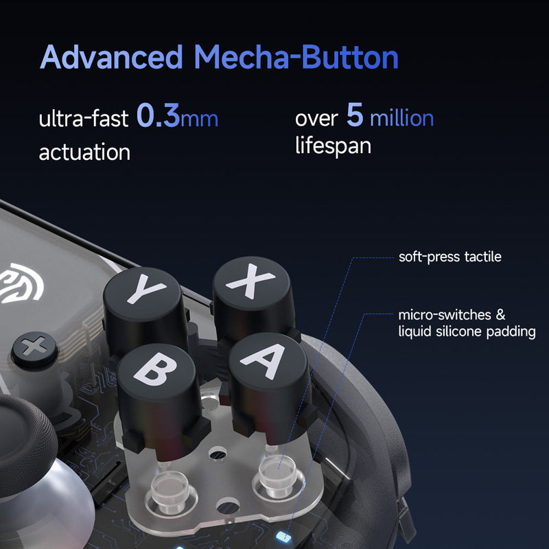 EasySMX S10 Gaming Controller with TMR Sticks, HD Rumble, Swappable D-pad