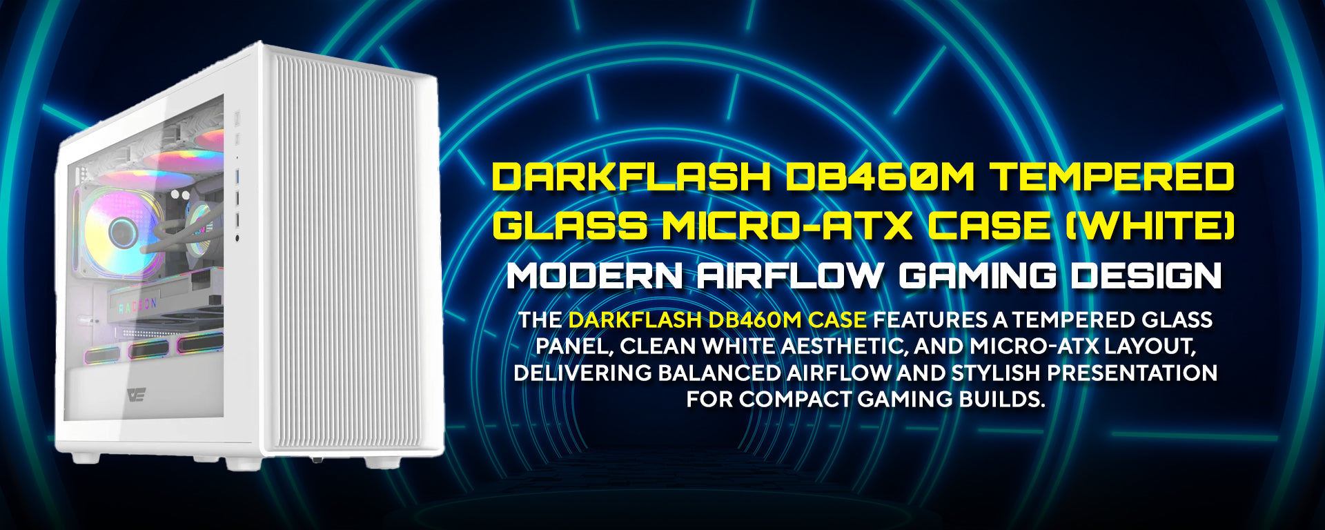 Alpha DB460M White Desktop Gaming PC | AMD Ryzen 5 5500 | 16GB (2x8) RAM | 500GB SSD | RXT 3050 | Windows 11 Pro