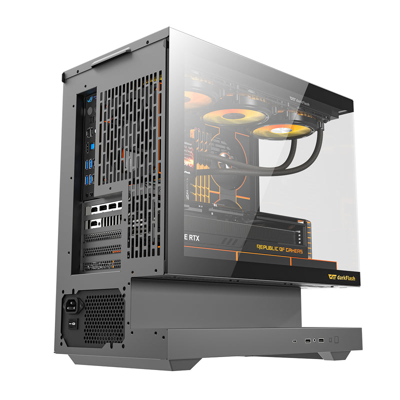 DarkFlash Floatron F1 Art Ultra TG Panel M-ATX PC Case (Black)