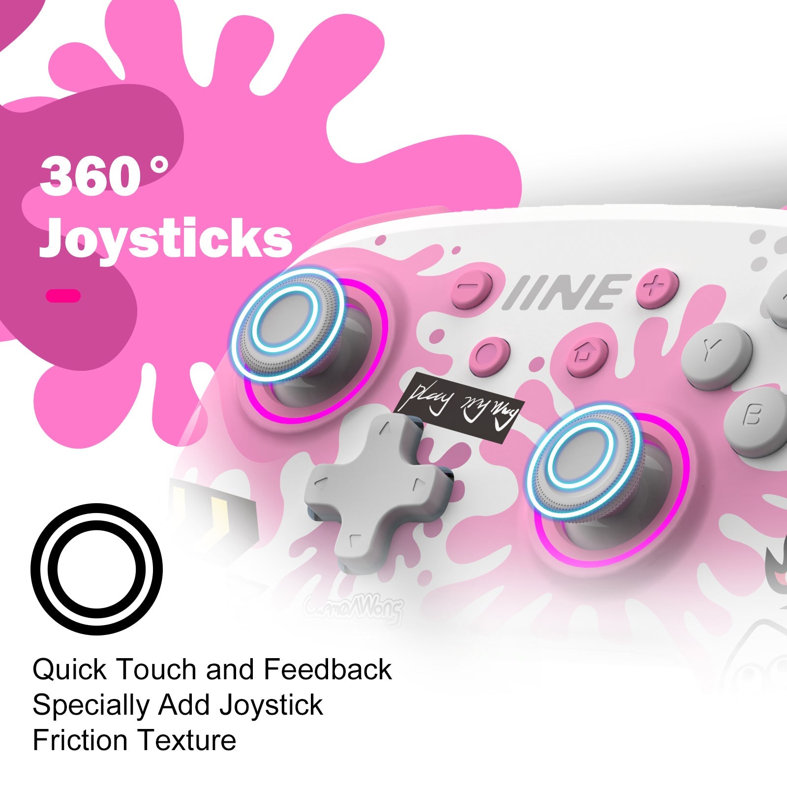 IINE Switch Controller NFC Pink & White (L708)