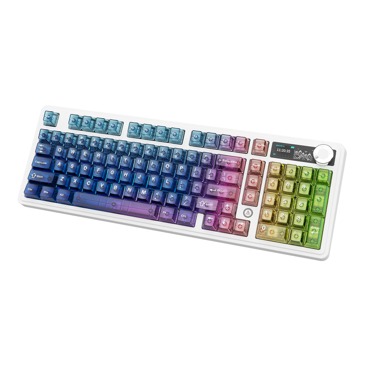 Ajazz AK980 V2 Pro RGB Tri-Mode Mechanical Keyboard (Transparent Blue Purple Pink Orange) (Lichee Switch)