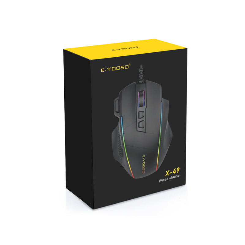 E-Yooso X-49 RGB Wired Mouse (Black)