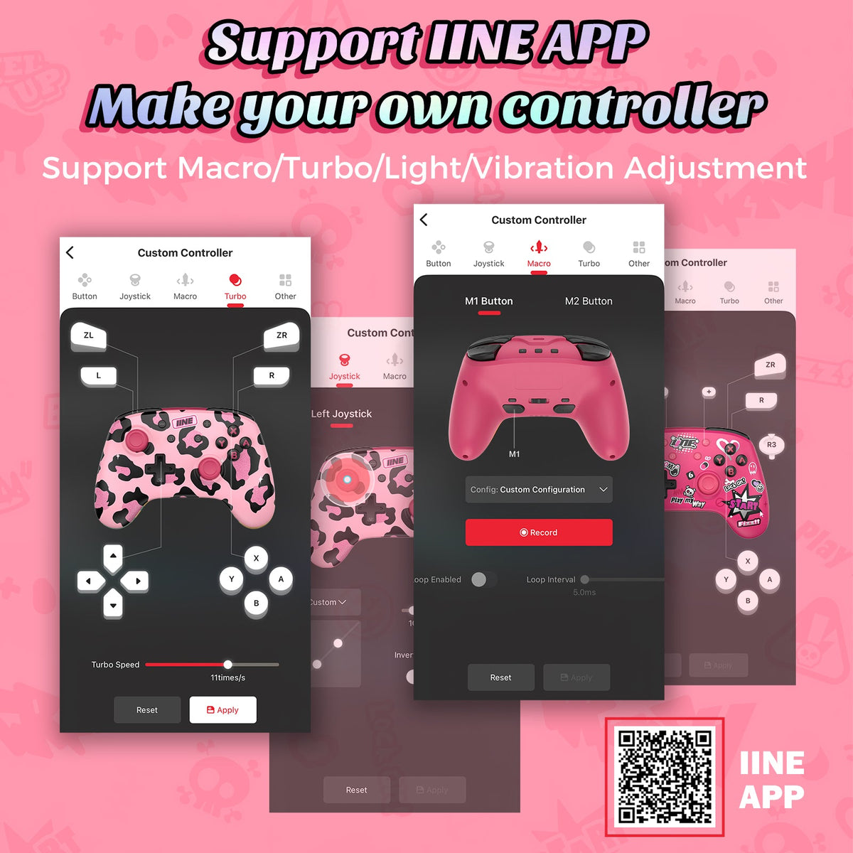 IINE Artemis Leopard Sparkle Wireless Controller with Charging Dock