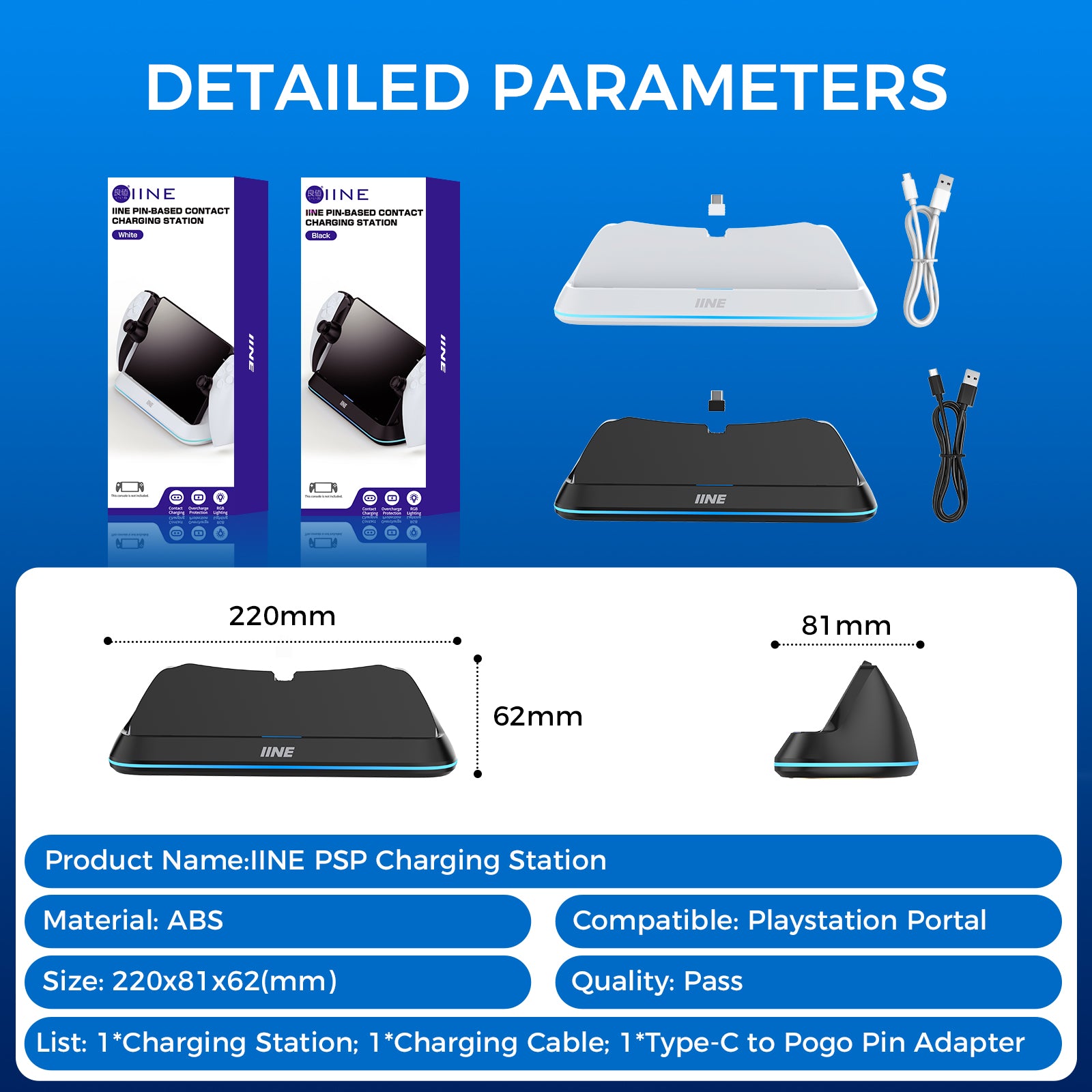 IINE Pin-Based Contact Charging Station for Playstation Portal