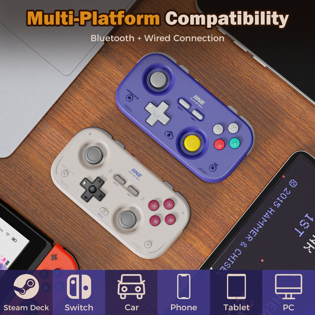 IINE Palm-Sized Retro Chronos Controller for Nintendo Switch
