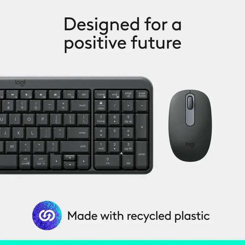 Logitech MK250 Compact Wireless Mouse and Keyboard (Graphite) (920-013559)