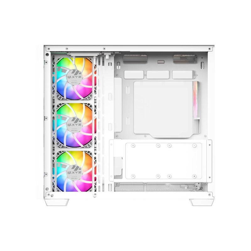 XYZ Qubex ATX PC Case with 4 Pre-Installed 120mm Pulsar ARGB Fans 