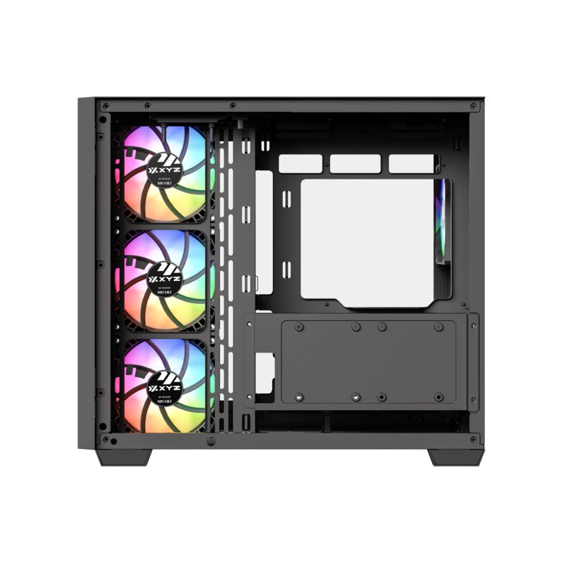 XYZ Qubex ATX PC Case with 4 Pre-Installed 120mm Pulsar ARGB Fans 