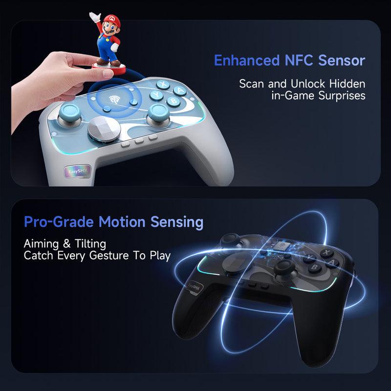EasySMX S10 Gaming Controller with TMR Sticks, HD Rumble, Swappable D-pad