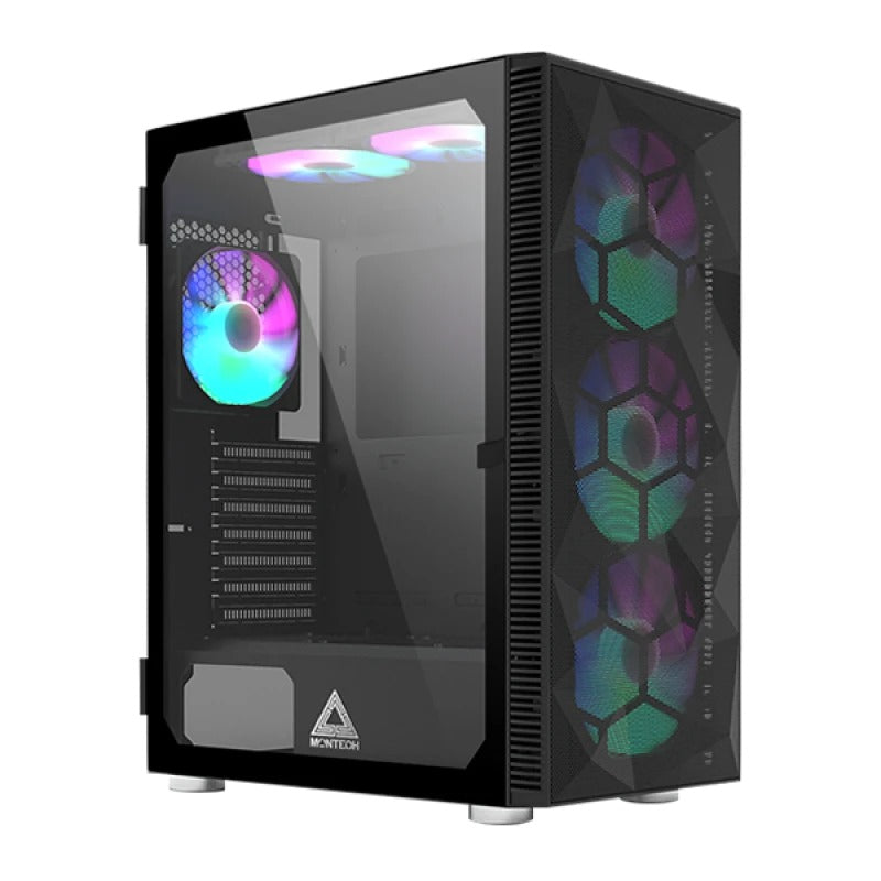 Montech X3 Mesh Mid Tower PC Case (Black, White)