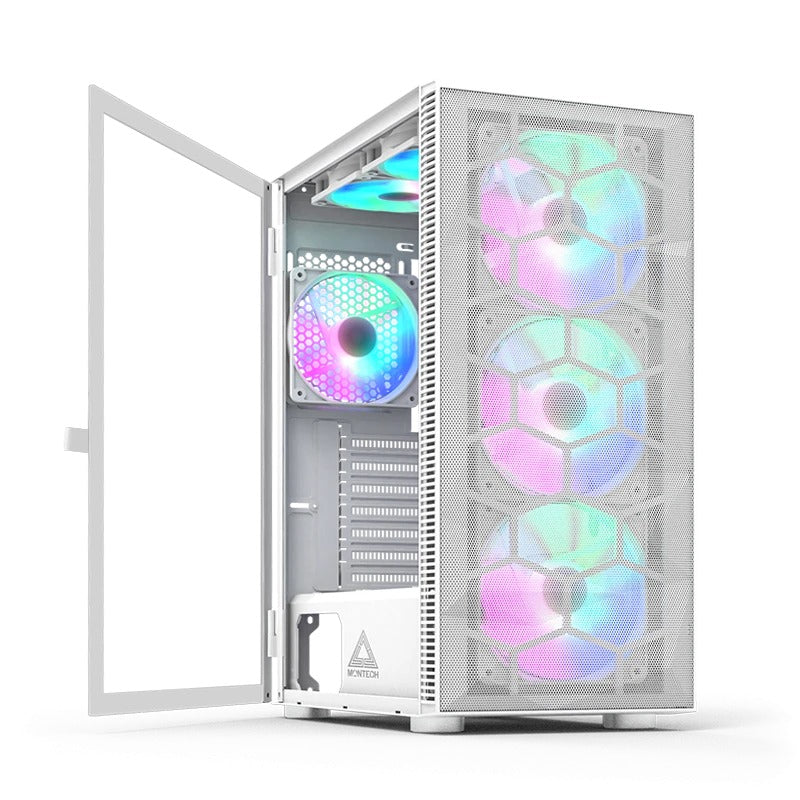 Montech X3 Mesh Mid Tower PC Case (Black, White)