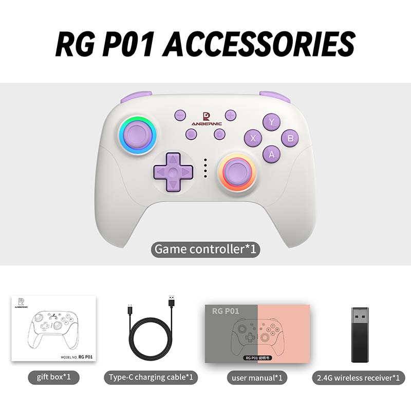 Anbernic RG P01 Tri-Mode Game Controller for PC/ Steam/ Switch/ Android/ iOS 