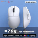 NacodeX x Ajazz NJ08 Triple Mode RGB Mouse (Black, White)
