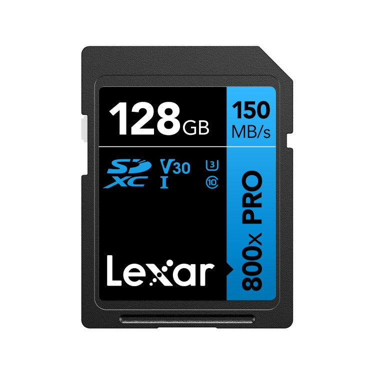 Lexar High-Performance 800x PRO SDXC UHS-I C10 U3 V30 150MB/s Read SD Card BLUE Series 