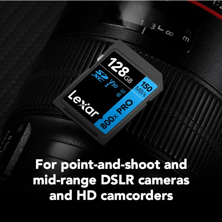 Lexar High-Performance 800x PRO SDXC UHS-I C10 U3 V30 150MB/s Read SD Card BLUE Series 