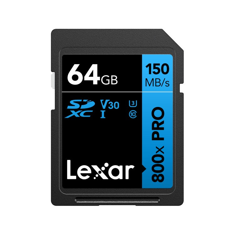 Lexar High-Performance 800x PRO SDXC UHS-I C10 U3 V30 150MB/s Read SD Card BLUE Series 