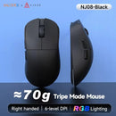 NacodeX x Ajazz NJ08 Triple Mode RGB Mouse (Black, White)