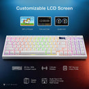 Tecware Spectre 96 RGB Tri-Mode 96-Key Gasket Mounted Mechanical Keyboard with Customizable LCD Display & Volume Knob (White)